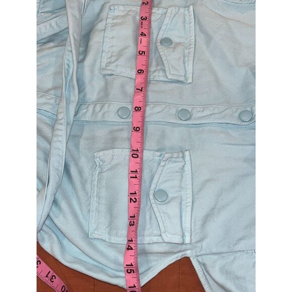 Alice + Olivia Miranda Puff Sleeve Denim Mini Dress in Rockstar Blue Size 4 - Picture 10 of 12